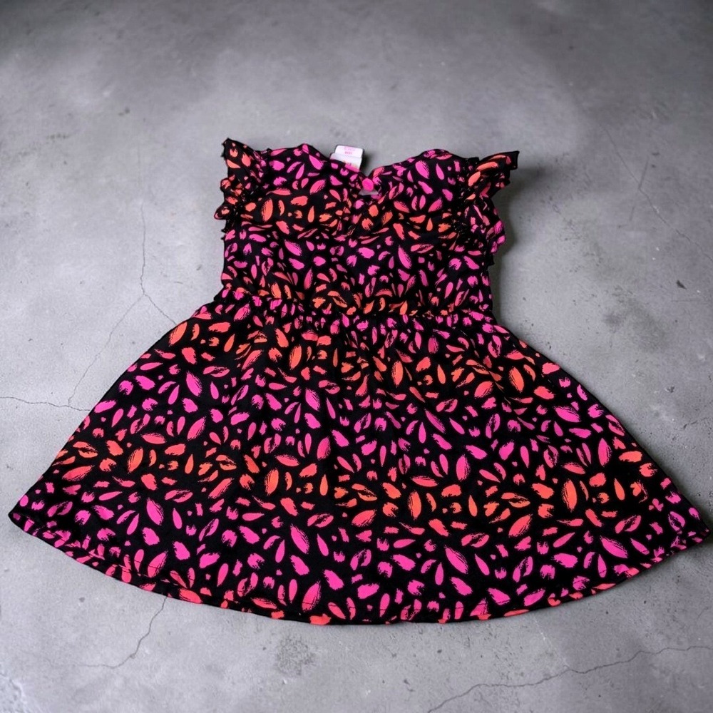 Vintage Circo Baby Girl Dress 18M Black Pink Lace Floral Party Sun Dress Target